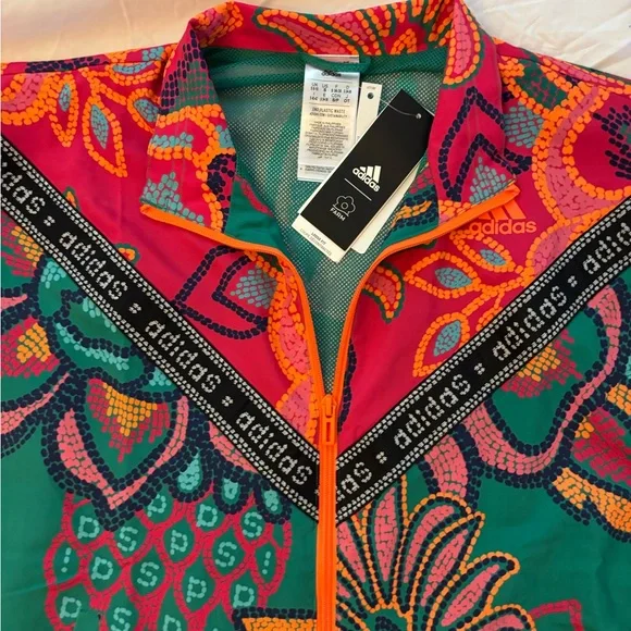 adidas FARM RIO NWT Women’s Pineapple Floral Windbreaker AOP Kimono - Picture 2 of 5